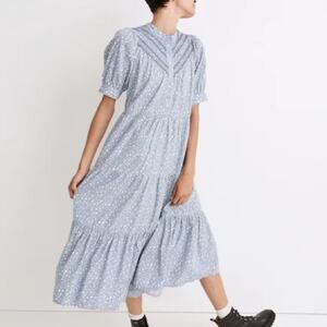 madewell pintucked puff sleeve midi dress in floral Madewell Pintucked Puff-Sleeve Midi Dress in Floral